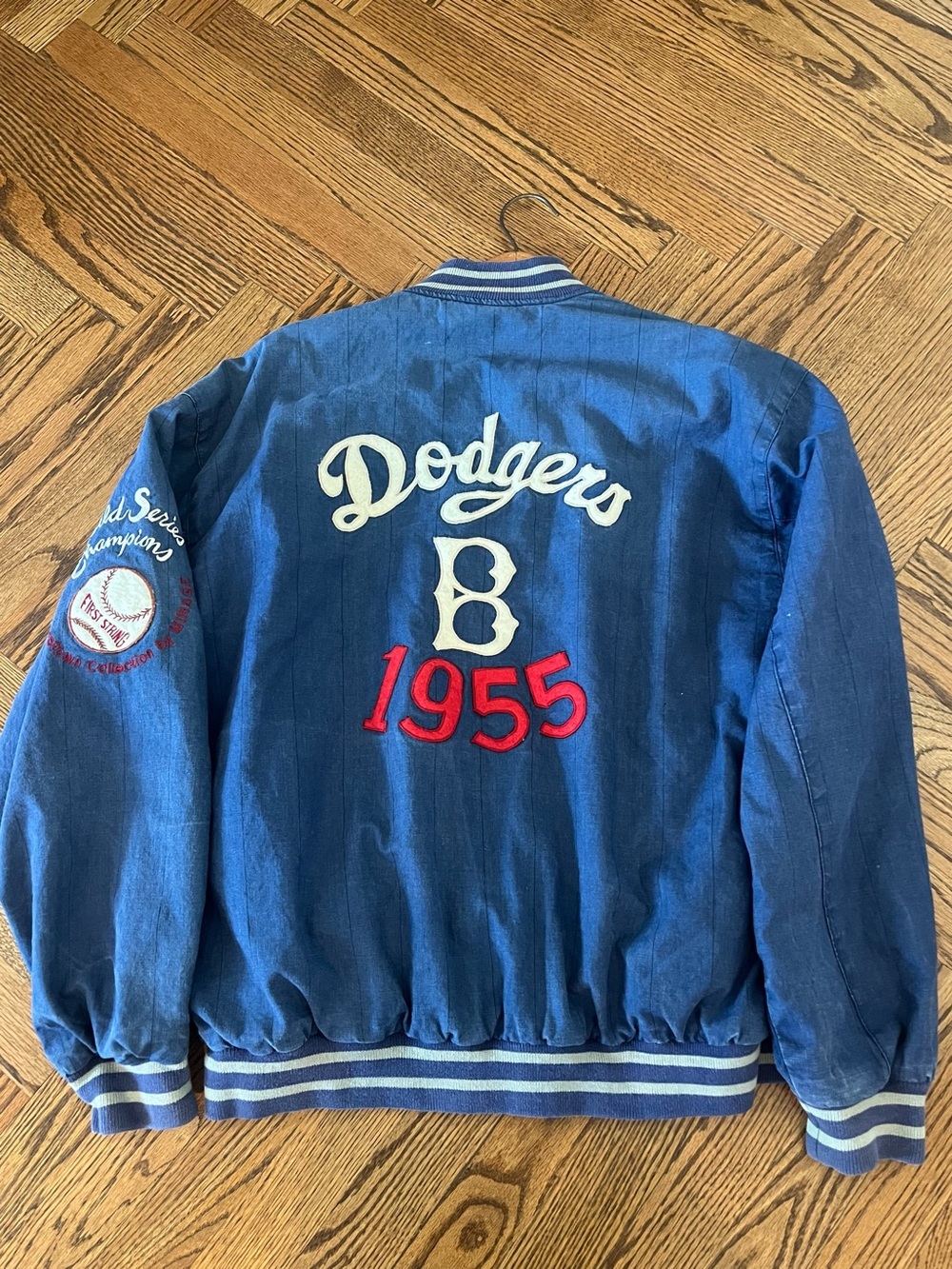 Retro Dodgers Reversible 2-in-1 Jacket, 1955 World Series Motif-Y2K-1990s, Large